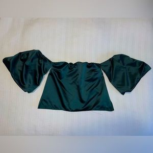 Off Shoulder Emerald Green Top - Medium